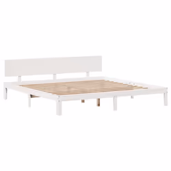 vidaXL Bed Frame with Drawers Bed Base Solid Wood Pine - white, 200 x 200 cm - Additional view 6