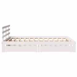 vidaXL Bed Frame with Drawers Bed Base Solid Wood Pine - white, 120 x 200 cm - Additional view 4