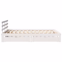 vidaXL Bed Frame with Drawers Bed Base Solid Wood Pine - white, 150 x 200 cm - Additional view 4