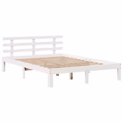 vidaXL Bed Frame with Drawers Bed Base Solid Wood Pine - white, 150 x 200 cm - Additional view 6