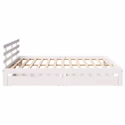 vidaXL Bed Frame with Drawers Bed Base Solid Wood Pine - white, 180 x 200 cm - Additional view 4