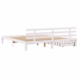 vidaXL Bed Frame with Drawers Bed Base Solid Wood Pine - white, 180 x 200 cm - Additional view 5