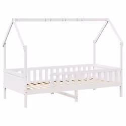 vidaXL Kids Bed Frame with Drawers Wooden Bed Solid Wood Pine - white, 90 x 200 cm - Additional view 4