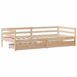 vidaXL Daybed with Drawers Sofa Bed Guest Bed Couch 90x200 cm Solid Wood Pine