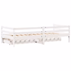 vidaXL Daybed with Drawers Sofa Bed Guest Bed White 90x200 cm Solid Wood Pine - Additional view 7