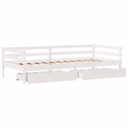 vidaXL Daybed with Drawers Sofa Bed Guest Bed White 90x200 cm Solid Wood Pine - Additional view 8