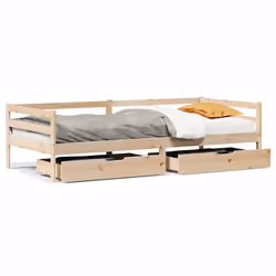 vidaXL Daybed with Drawers Sofa Bed Sleeper Bed 80x200 cm Solid Wood Pine