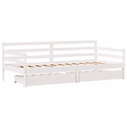 vidaXL Daybed with Drawers Sofa Bed Guest Bed White 90x200 cm Solid Wood Pine - Additional view 2