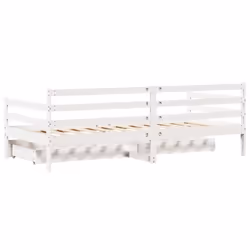 vidaXL Daybed with Drawers Sofa Bed Guest Bed White 90x200 cm Solid Wood Pine - Additional view 7