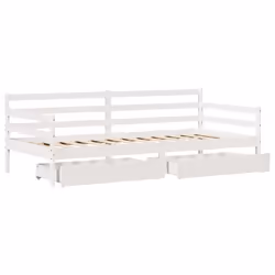 vidaXL Daybed with Drawers Sofa Bed Guest Bed White 90x200 cm Solid Wood Pine - Additional view 8