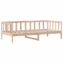 vidaXL Daybed with Drawers Sofa Bed Sleeper Bed Guest Bed Solid Wood Pine - natural, 90 x 200 cm