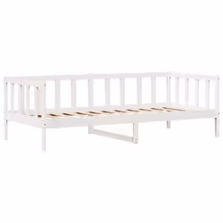 vidaXL Daybed with Drawers Sofa Bed Sleeper Bed Guest Bed Solid Wood Pine - white, 90 x 200 cm - Additional view 4