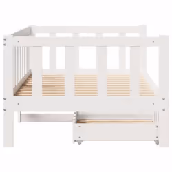 vidaXL Daybed with Drawers Sofa Bed Sleeper Bed Guest Bed Solid Wood Pine - white, 90 x 200 cm - Additional view 6