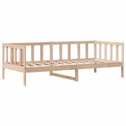 vidaXL Daybed with Drawers Sofa Bed Sleeper Bed Guest Bed Solid Wood Pine - natural, 90 x 190 cm - Additional view 4