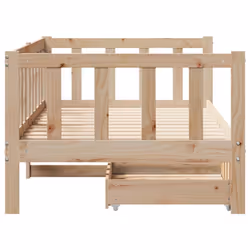 vidaXL Daybed with Drawers Sofa Bed Sleeper Bed Guest Bed Solid Wood Pine - natural, 90 x 190 cm - Additional view 6
