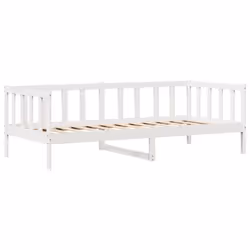 vidaXL Daybed with Drawers Sofa Bed Sleeper Bed Guest Bed Solid Wood Pine - white, 90 x 190 cm - Additional view 4
