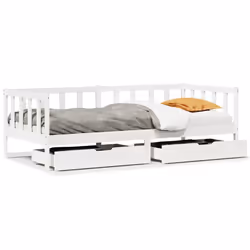 vidaXL Daybed with Drawers Sofa Bed Guest Bed White 80x200 cm Solid Wood Pine