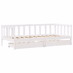 vidaXL Daybed with Drawers Sofa Bed Guest Bed White 80x200 cm Solid Wood Pine