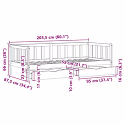 vidaXL Daybed with Drawers Sofa Bed Guest Bed White 80x200 cm Solid Wood Pine