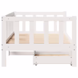 vidaXL Daybed with Drawers Sofa Bed Guest Bed White 80x200 cm Solid Wood Pine - Additional view 6