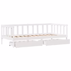 vidaXL Daybed with Drawers Sofa Bed Guest Bed White 80x200 cm Solid Wood Pine - Additional view 8