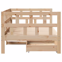 vidaXL Daybed with Drawers Sofa Bed Sleeper Bed 80x200 cm Solid Wood Pine - natural, 90 x 190 cm - Additional view 6