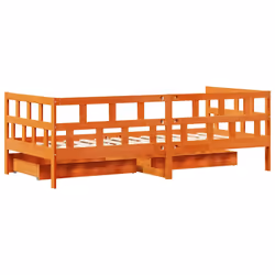 vidaXL Daybed with Drawers Sofa Bed Couch Wax Brown 80x200 cm Solid Wood Pine - Additional view 7