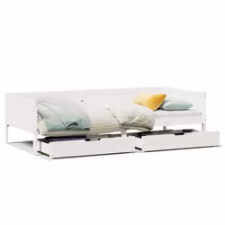 vidaXL Daybed with Drawers Sofa Bed Guest Bed Couch Solid Wood Pine - white