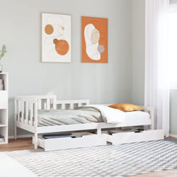 vidaXL Daybed with Drawers Sofa Bed Guest Bed White 90x190 cm Solid Wood Pine