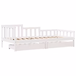 vidaXL Daybed with Drawers Sofa Bed Guest Bed White 90x190 cm Solid Wood Pine