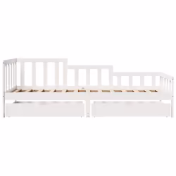 vidaXL Daybed with Drawers Sofa Bed Guest Bed White 90x190 cm Solid Wood Pine
