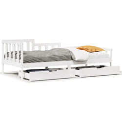 vidaXL Daybed with Drawers Sofa Bed Guest Bed White 80x200 cm Solid Wood Pine