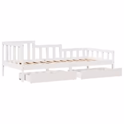 vidaXL Daybed with Drawers Sofa Bed Guest Bed White 80x200 cm Solid Wood Pine - Additional view 4