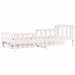 vidaXL Daybed with Drawers Sofa Bed Guest Bed White 80x200 cm Solid Wood Pine - Additional view 7