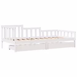 vidaXL Daybed with Drawers Sofa Bed Guest Bed White 90x200 cm Solid Wood Pine - Additional view 2