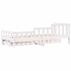 vidaXL Daybed with Drawers Sofa Bed Guest Bed White 90x200 cm Solid Wood Pine - Additional view 7