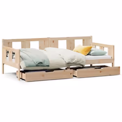vidaXL Daybed with Drawers Sofa Bed Guest Bed Couch 90x200 cm Solid Wood Pine