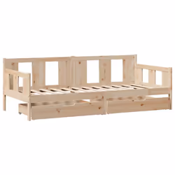 vidaXL Daybed with Drawers Sofa Bed Guest Bed Couch 90x200 cm Solid Wood Pine