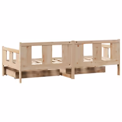 vidaXL Daybed with Drawers Sofa Bed Guest Bed Couch 80x200 cm Solid Wood Pine - 90 x 190 cm - Additional view 5