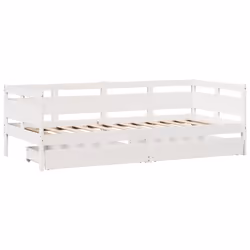 vidaXL Daybed with Drawers Sofa Bed Guest Bed Couch Solid Wood Pine - white, 90 x 190 cm - Additional view 2