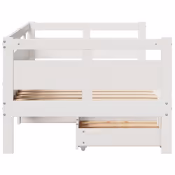 vidaXL Daybed with Drawers Sofa Bed Guest Bed Couch Solid Wood Pine - white, 90 x 190 cm - Additional view 4