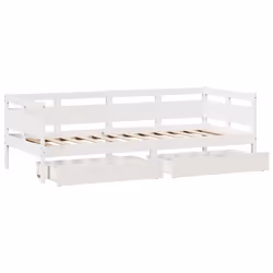 vidaXL Daybed with Drawers Sofa Bed Guest Bed Couch Solid Wood Pine - white, 90 x 190 cm - Additional view 8