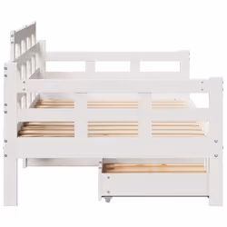 vidaXL Daybed with Drawers Sofa Bed Guest Bed Couch Solid Wood Pine - white, 90 x 190 cm - Additional view 4