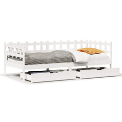 vidaXL Daybed with Drawers Sofa Bed Guest Bed White 80x200 cm Solid Wood Pine