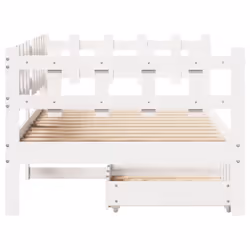 vidaXL Daybed with Drawers Sofa Bed Guest Bed White 80x200 cm Solid Wood Pine - Additional view 6
