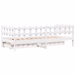 vidaXL Daybed with Drawers Sofa Bed Guest Bed White 80x200 cm Solid Wood Pine - Additional view 7