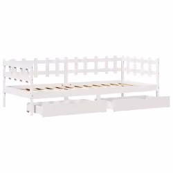 vidaXL Daybed with Drawers Sofa Bed Guest Bed White 80x200 cm Solid Wood Pine - Additional view 8