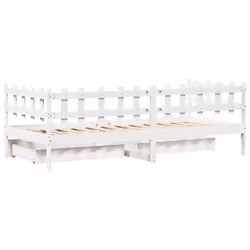 vidaXL Daybed with Drawers Sofa Bed Guest Bed White 90x200 cm Solid Wood Pine - Additional view 7