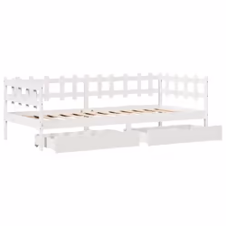 vidaXL Daybed with Drawers Sofa Bed Guest Bed White 90x200 cm Solid Wood Pine - Additional view 8