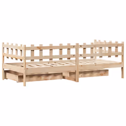 vidaXL Daybed with Drawers Sofa Bed Sleeper Bed 90x190 cm Solid Wood Pine - Additional view 7